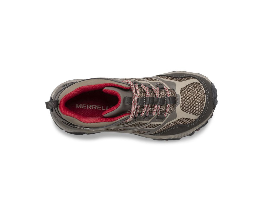 Buty Trekkingowe Merrell Dziecięce Brązowe - Moab Fst Mid Waterproof - 604287-YPM